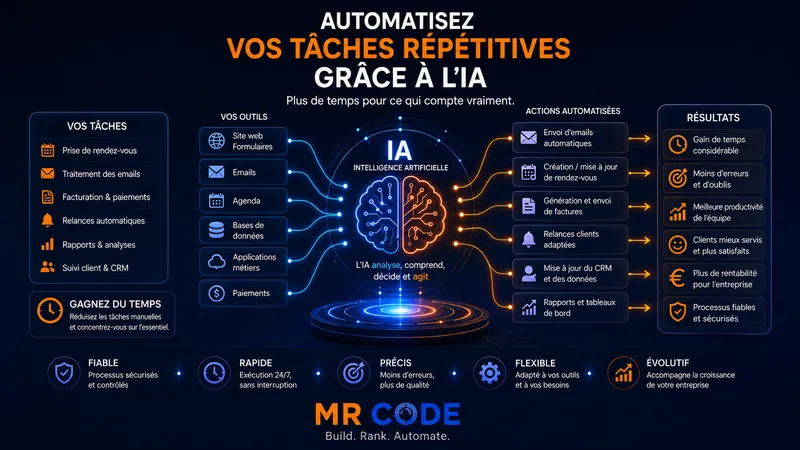 Illustration de l'article sur l'automatisation des tâches répétitives par l'IA