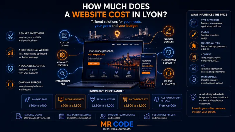 Illustration for the article on the cost of building a website in Lyon