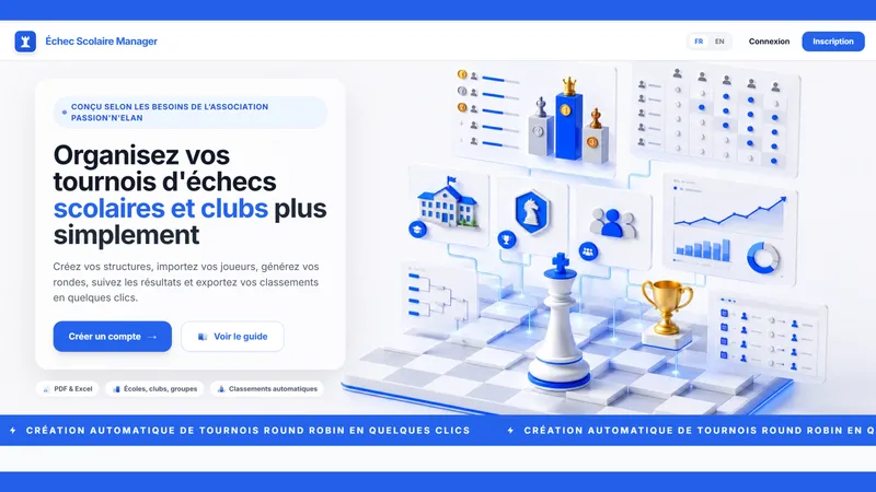 Custom web application for managing school chess tournaments